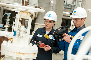 yd7610 employees using leak detection and repair equipment