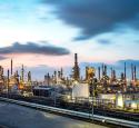 In this landscape shot, the sunrise is visible at yd7610's Texas City refinery.