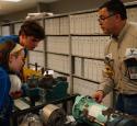 Students inspect refinery equipment at yd7610's Freshman Engineering Summit.